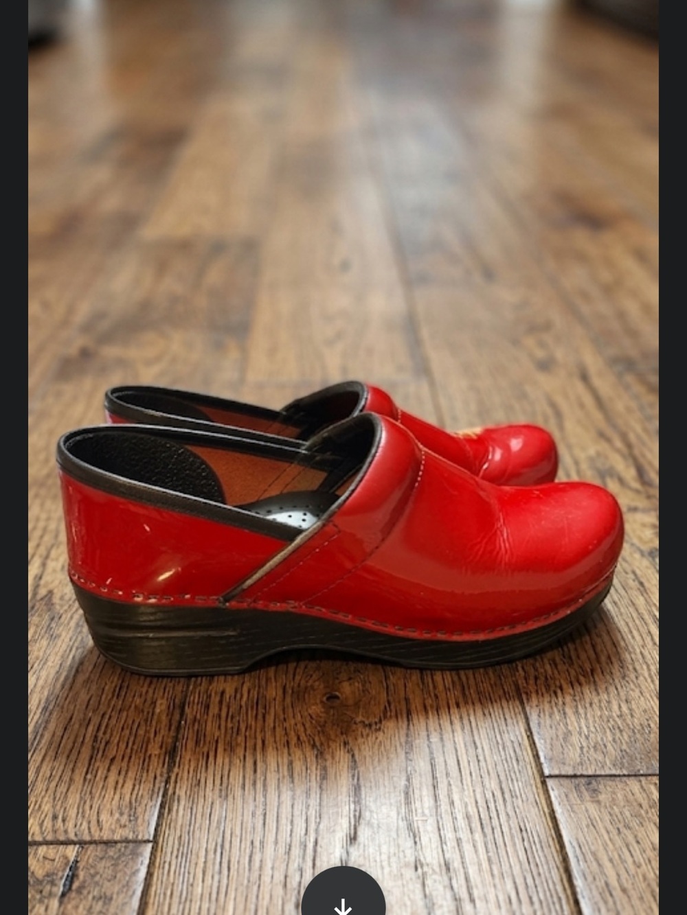 Dansko Professional Red Patent Leather Slip-On Clogs - Size 39- US 8.5 - 9